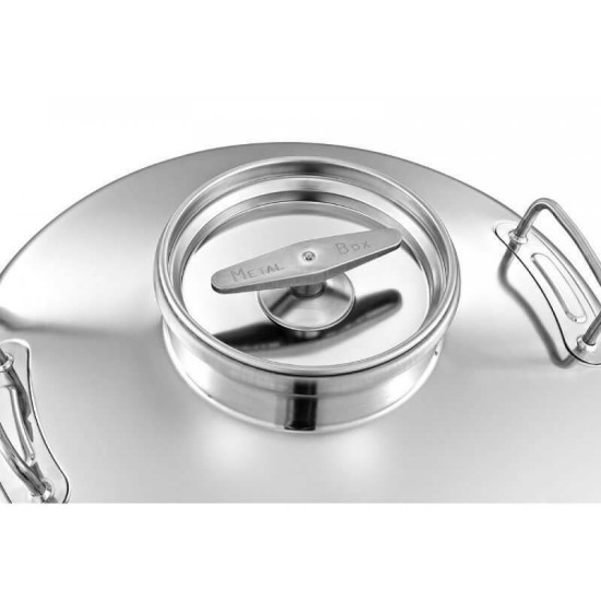 ΔΟΧΕΙΟ ΙΝΟΧ 75LT ΜΕ ΒΙΔΩΤΟ ΚΑΠΑΚΙ METAL BOX