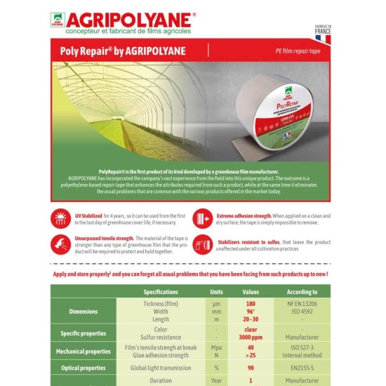 ΤΑΙΝΙΑ ΘΕΡΜΟΚΗΠΙΟΥ AGRI POLYANE 96mmX20m