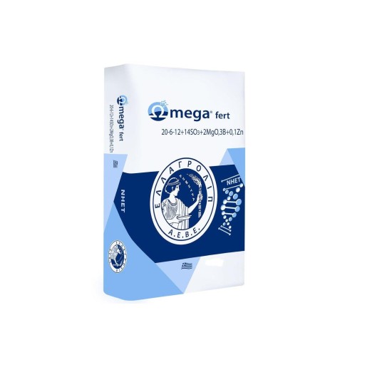 Ωmega fert 20-6-12+14SO3+2MgO+0.3B+0.1Zn 25KG